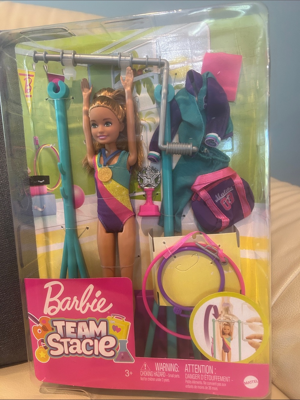 Barbie Team Stacie Gymnastics Doll Set - Pink, Teal, Purple